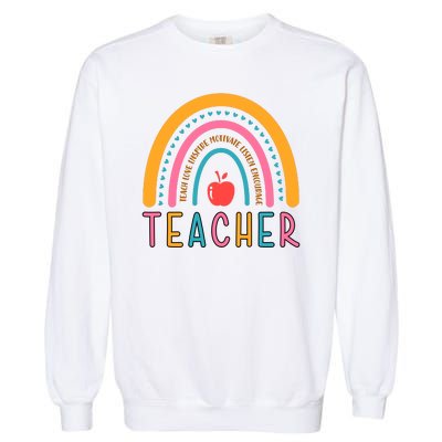 Teacher Teach Love Inspire Motivate Listen Encourage Garment-Dyed Sweatshirt