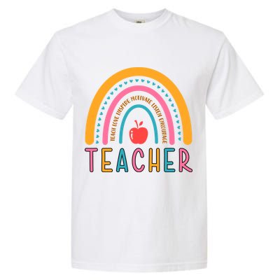 Teacher Teach Love Inspire Motivate Listen Encourage Garment-Dyed Heavyweight T-Shirt