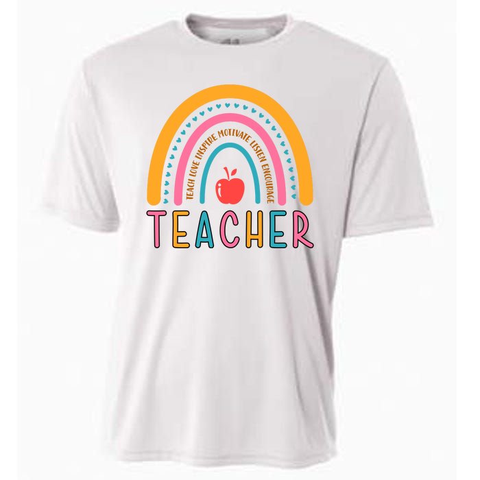 Teacher Teach Love Inspire Motivate Listen Encourage Cooling Performance Crew T-Shirt