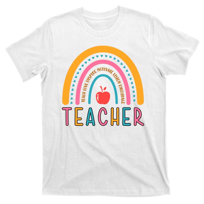 Teacher Teach Love Inspire Motivate Listen Encourage T-Shirt