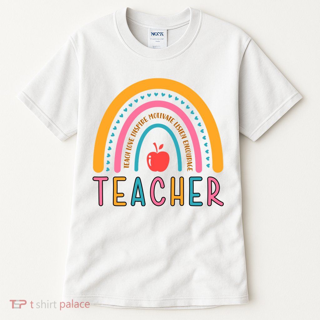 Teacher Teach Love Inspire Motivate Listen Encourage Tall T-Shirt