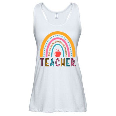 Teacher Teach Love Inspire Motivate Listen Encourage Ladies Essential Flowy Tank