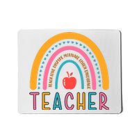 Teacher Teach Love Inspire Motivate Listen Encourage Mousepad