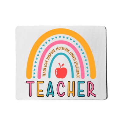 Teacher Teach Love Inspire Motivate Listen Encourage Mousepad