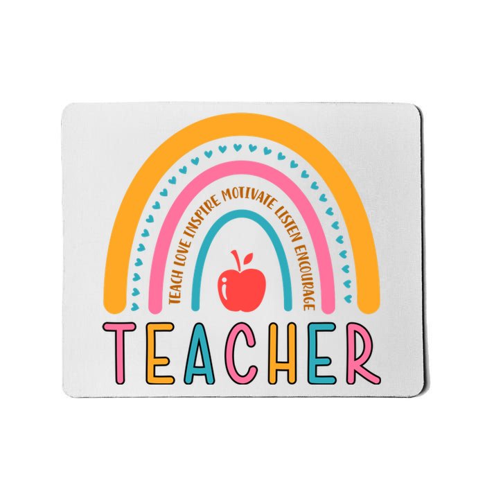 Teacher Teach Love Inspire Motivate Listen Encourage Mousepad