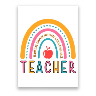 Teacher Teach Love Inspire Motivate Listen Encourage Poster