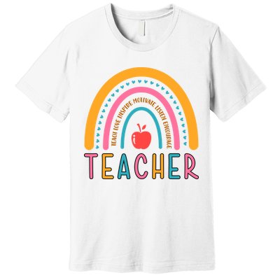 Teacher Teach Love Inspire Motivate Listen Encourage Premium T-Shirt
