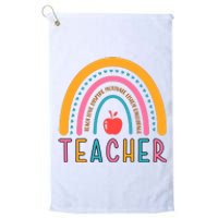 Teacher Teach Love Inspire Motivate Listen Encourage Platinum Collection Golf Towel