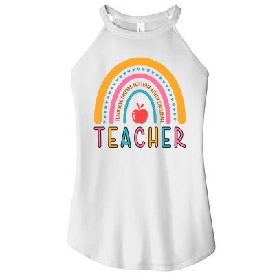 Teacher Teach Love Inspire Motivate Listen Encourage Women’s Perfect Tri Rocker Tank