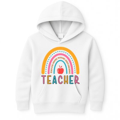 Teacher Teach Love Inspire Motivate Listen Encourage Kids Hoodie