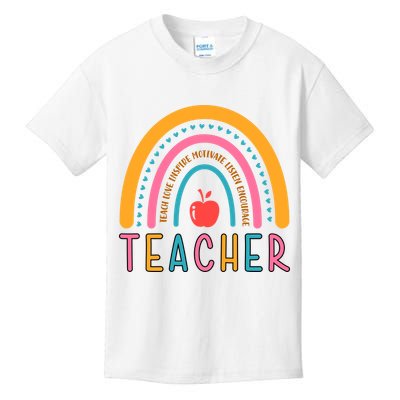 Teacher Teach Love Inspire Motivate Listen Encourage Kids T-Shirt