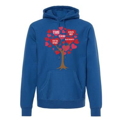 This Teacher Loves Her Valentines Day Tree Teach 5th Grade Gift Premium Hoodie