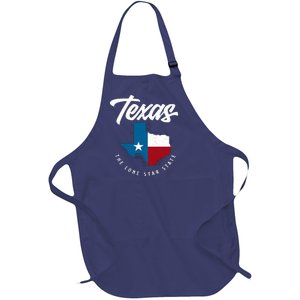 Texas The Lone Star State Gift Texas Map Cool Gift Full-Length Apron With Pockets