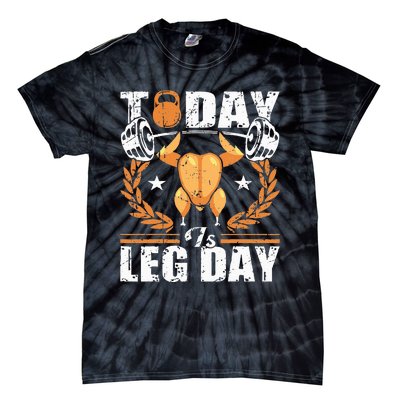 Thanksgiving Turkey Leg Day Workout Fun Tie-Dye T-Shirt