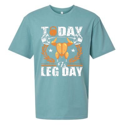 Thanksgiving Turkey Leg Day Workout Fun Sueded Cloud Jersey T-Shirt