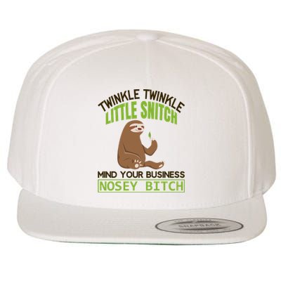 Twinkle Twinkle Little Snitch Mind Your Business Nosey Bitch Wool Snapback Cap