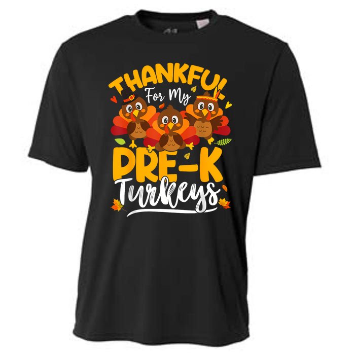 Thanksgiving Thankful My Prek Turkeys Pre K Teacher Student Cooling Performance Crew T-Shirt