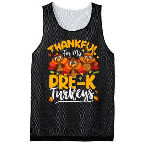 Thanksgiving Thankful My Prek Turkeys Pre K Teacher Student Mesh Reversible Basketball Jersey Tank