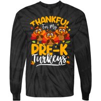 Thanksgiving Thankful My Prek Turkeys Pre K Teacher Student Tie-Dye Long Sleeve Shirt