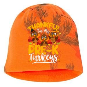 Thanksgiving Thankful My Prek Turkeys Pre K Teacher Student Kati - Camo Knit Beanie