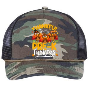 Thanksgiving Thankful My Prek Turkeys Pre K Teacher Student Retro Rope Trucker Hat Cap