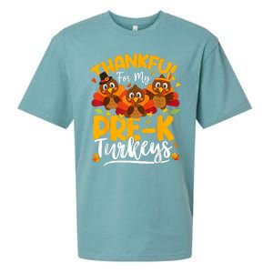 Thanksgiving Thankful My Prek Turkeys Pre K Teacher Student Sueded Cloud Jersey T-Shirt