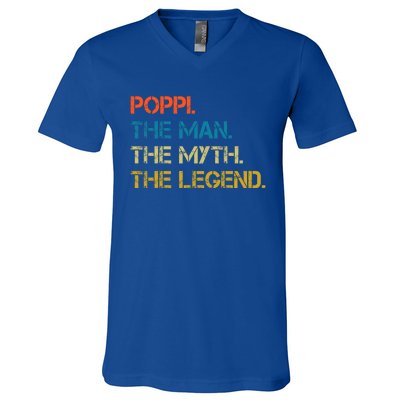 The The Myth The Legend Gift Poppi Dad V-Neck T-Shirt