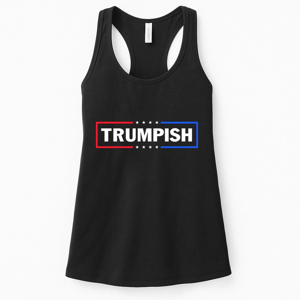 TRUMPISH Trump Mug Shot Hope Never Surrender Flag American Womens Tank Top