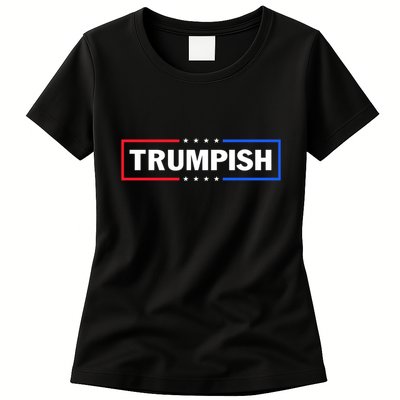 TRUMPISH Trump Mug Shot Hope Never Surrender Flag American Womens T-Shirt