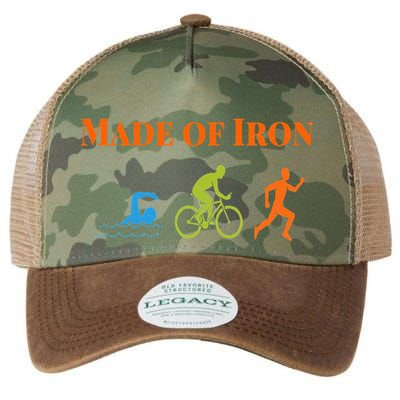 Triathalon Triathlete Made Of Iron Legacy Tie Dye Trucker Hat