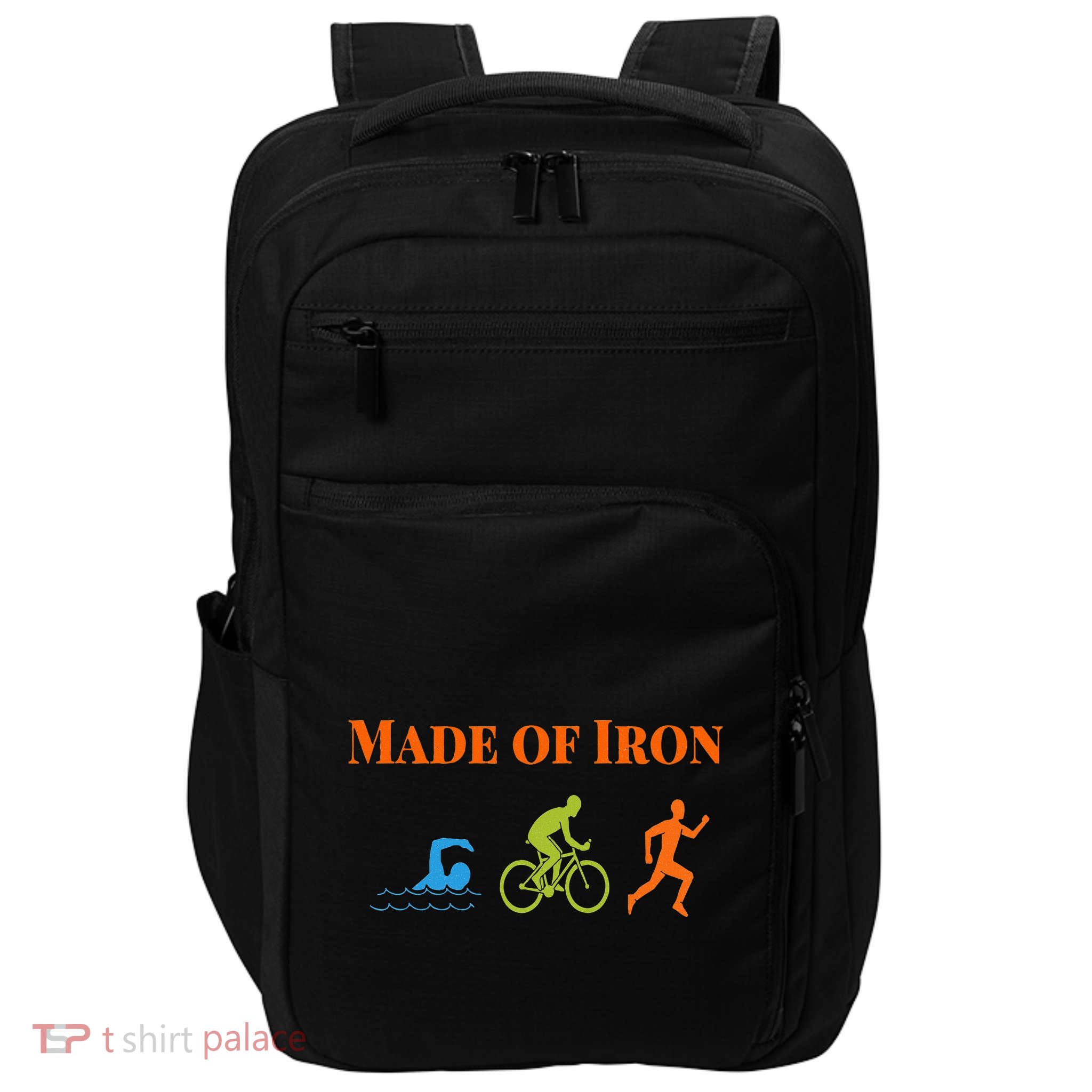 Triathalon Triathlete Made Of Iron Impact Tech Backpack
