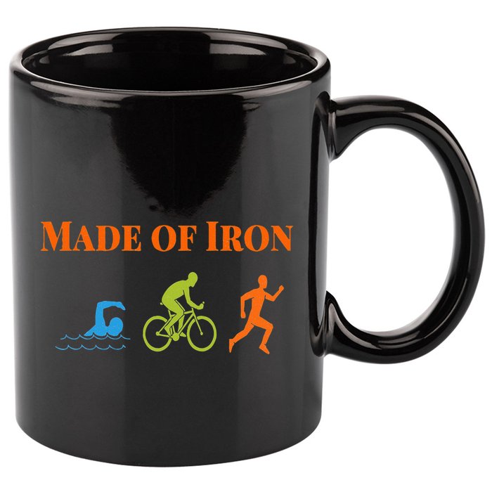 Triathalon Triathlete Made Of Iron 11oz C Handle Ceramic Mug