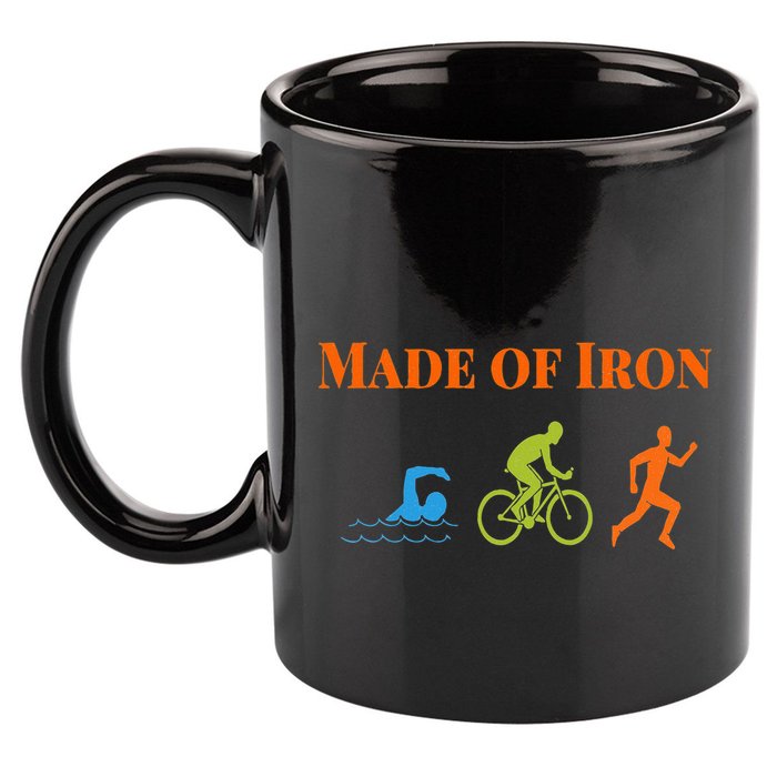 Triathalon Triathlete Made Of Iron 11oz C Handle Ceramic Mug