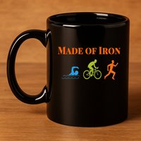 Triathalon Triathlete Made Of Iron 11oz C Handle Ceramic Mug