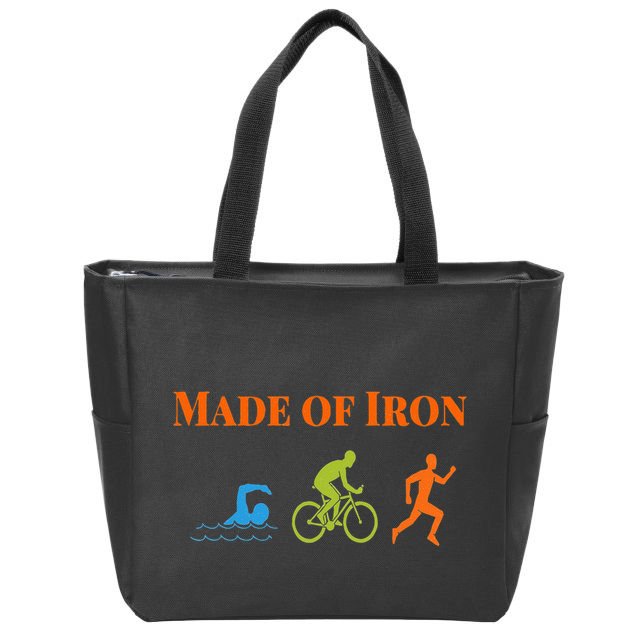Triathalon Triathlete Made Of Iron Zip Tote Bag
