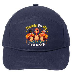 Thanksgiving Thankful My Prek Turkeys Teacher Student 7-Panel Snapback Hat