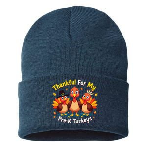 Thanksgiving Thankful My Prek Turkeys Teacher Student Sustainable Knit Beanie