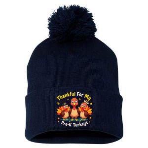 Thanksgiving Thankful My Prek Turkeys Teacher Student Pom Pom 12in Knit Beanie