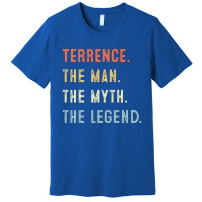 Terrence The Myth Legend Father’s Day Gift Papa Grandpa Funny Gift Premium T-Shirt