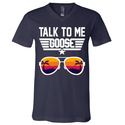 TALK TO ME GOOSE Sunglasses Hawaiian Trees Print Women T Shirt Summer Harajuku V-Neck T-Shirt