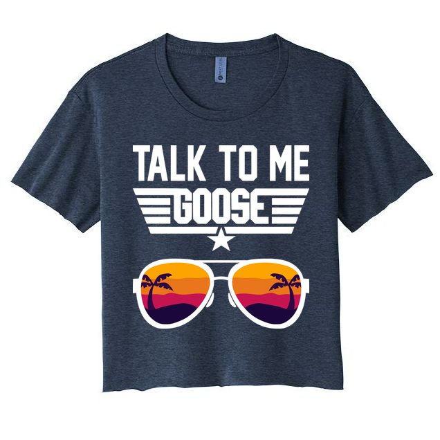 TALK TO ME GOOSE Sunglasses Hawaiian Trees Print Women T Shirt Summer Harajuku Crop Top