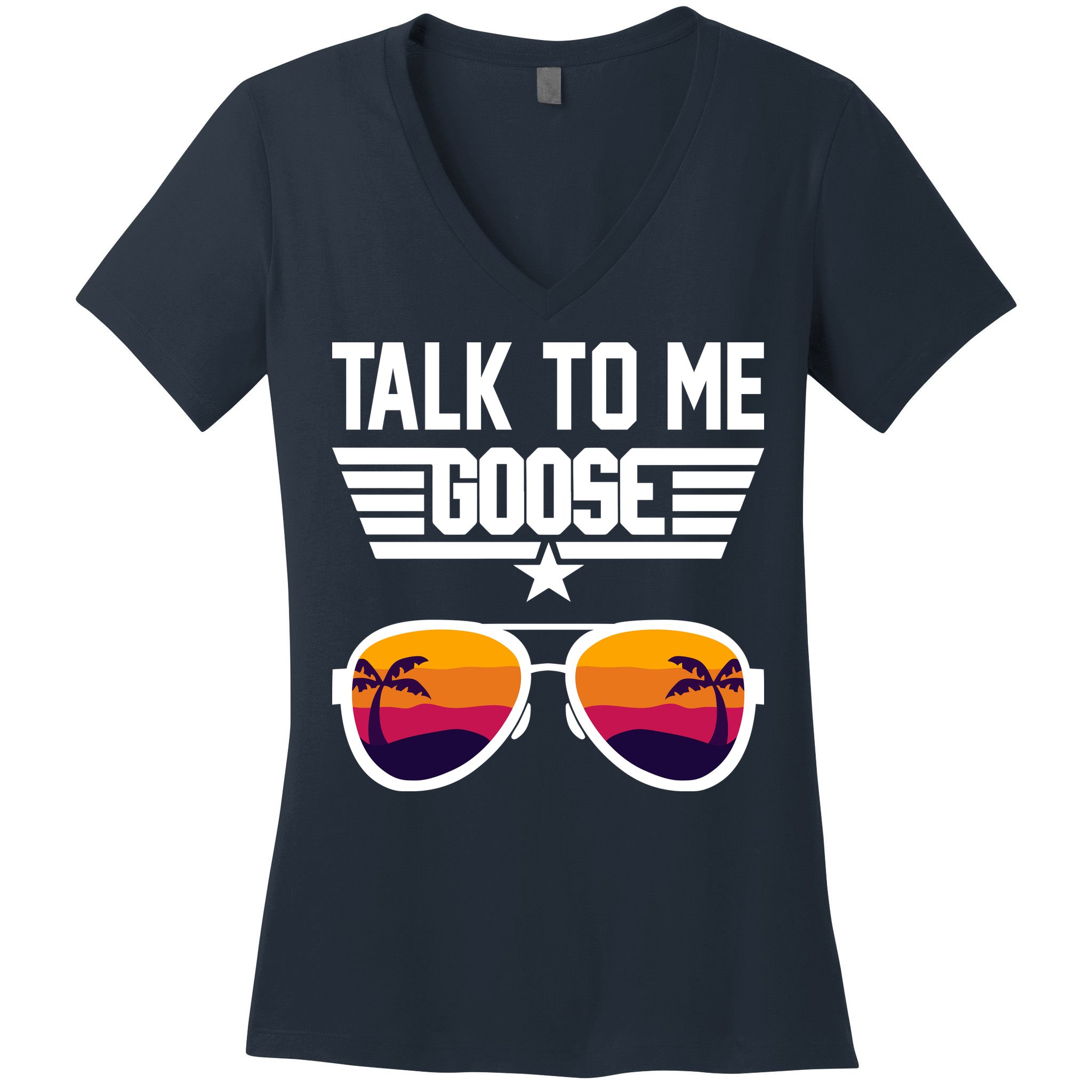 TALK TO ME GOOSE Sunglasses Hawaiian Trees Print Women T Shirt Summer Harajuku Women's V-Neck T-Shirt