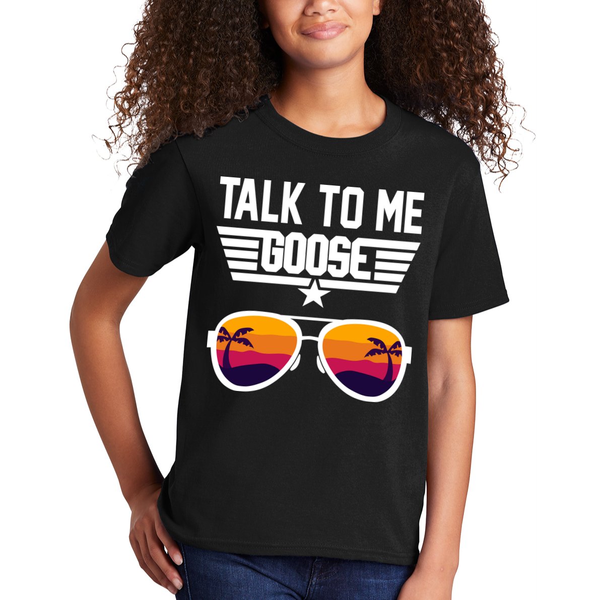 TALK TO ME GOOSE Sunglasses Hawaiian Trees Print Women T Shirt Summer Harajuku Kids T-Shirt