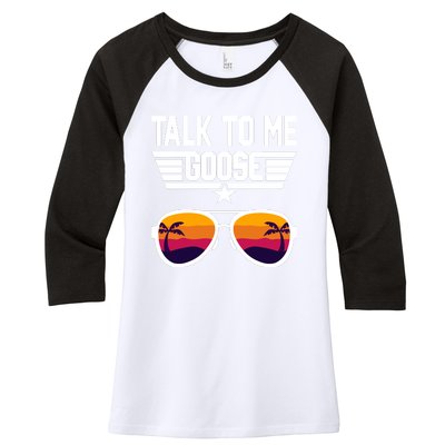 TALK TO ME GOOSE Sunglasses Hawaiian Trees Women T Summer Harajuku Women's Tri-Blend 3/4-Sleeve Raglan Shirt