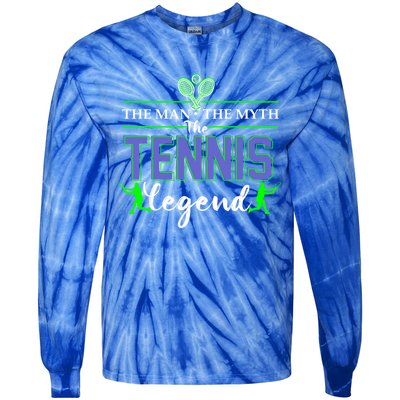 The The Myth The Tennis Legend Funny Gift Dads Gift Tie-Dye Long Sleeve Shirt