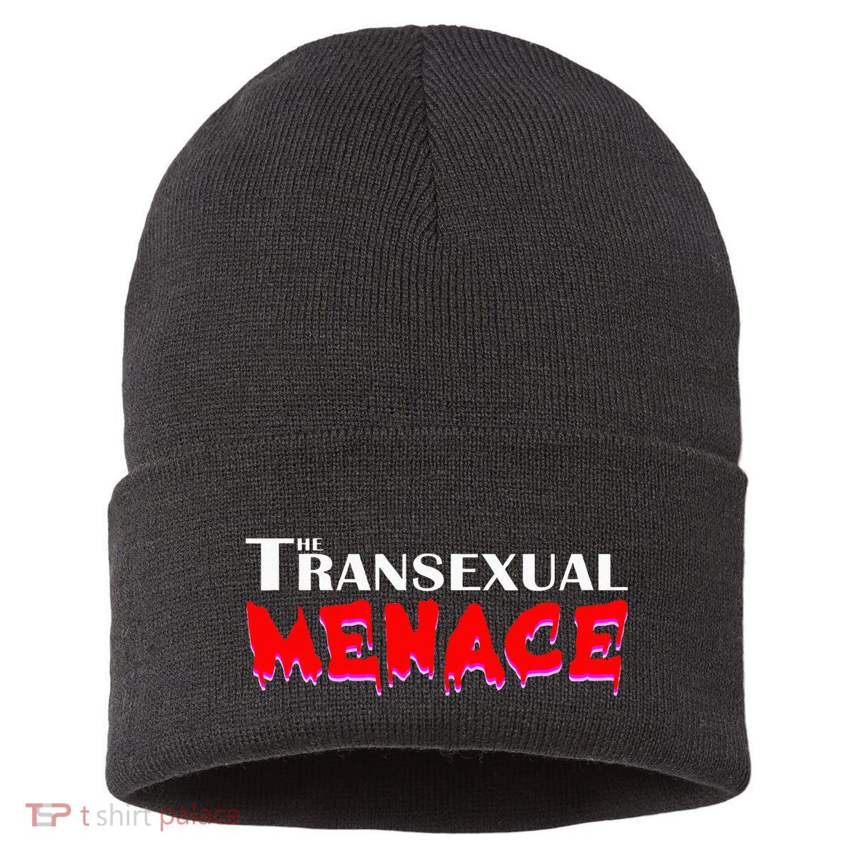 The Transexual Menace Funny Lgbt Pride Sustainable Knit Beanie