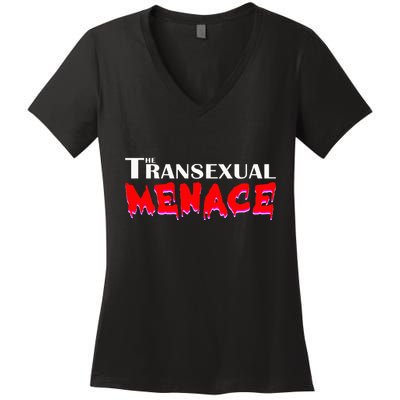 The Transexual Menace Funny Lgbt Pride Women's V-Neck T-Shirt