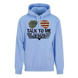 Talk To Me Jesus Glasses Usa Flag Unisex Surf Hoodie