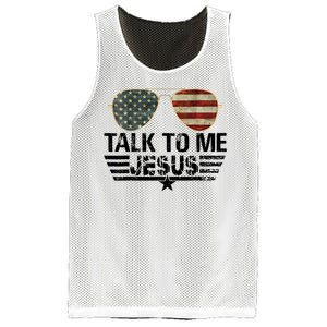 Talk To Me Jesus Glasses Usa Flag Mesh Reversible Basketball Jersey Tank