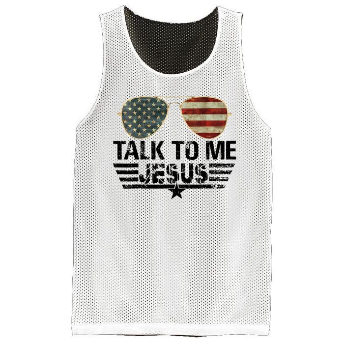 Talk To Me Jesus Glasses Usa Flag Mesh Reversible Basketball Jersey Tank